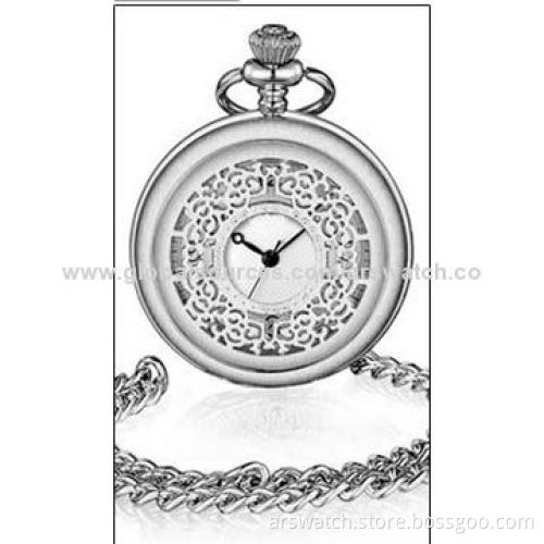 Long Chain Pocket Watch with Black Plating